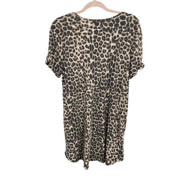 Cherish Medium Women's Cheetah Print Slip On Mob Wife Grease T-Shirt Dress - Picture 4 of 4
